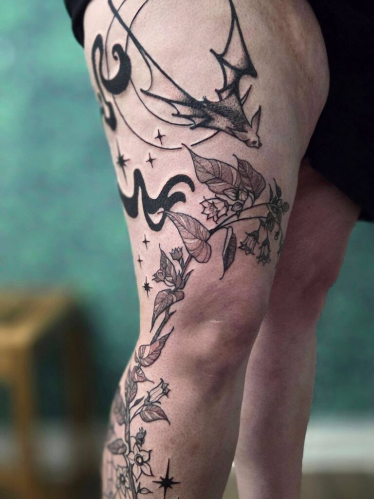 witchy belladonna leg sleeve